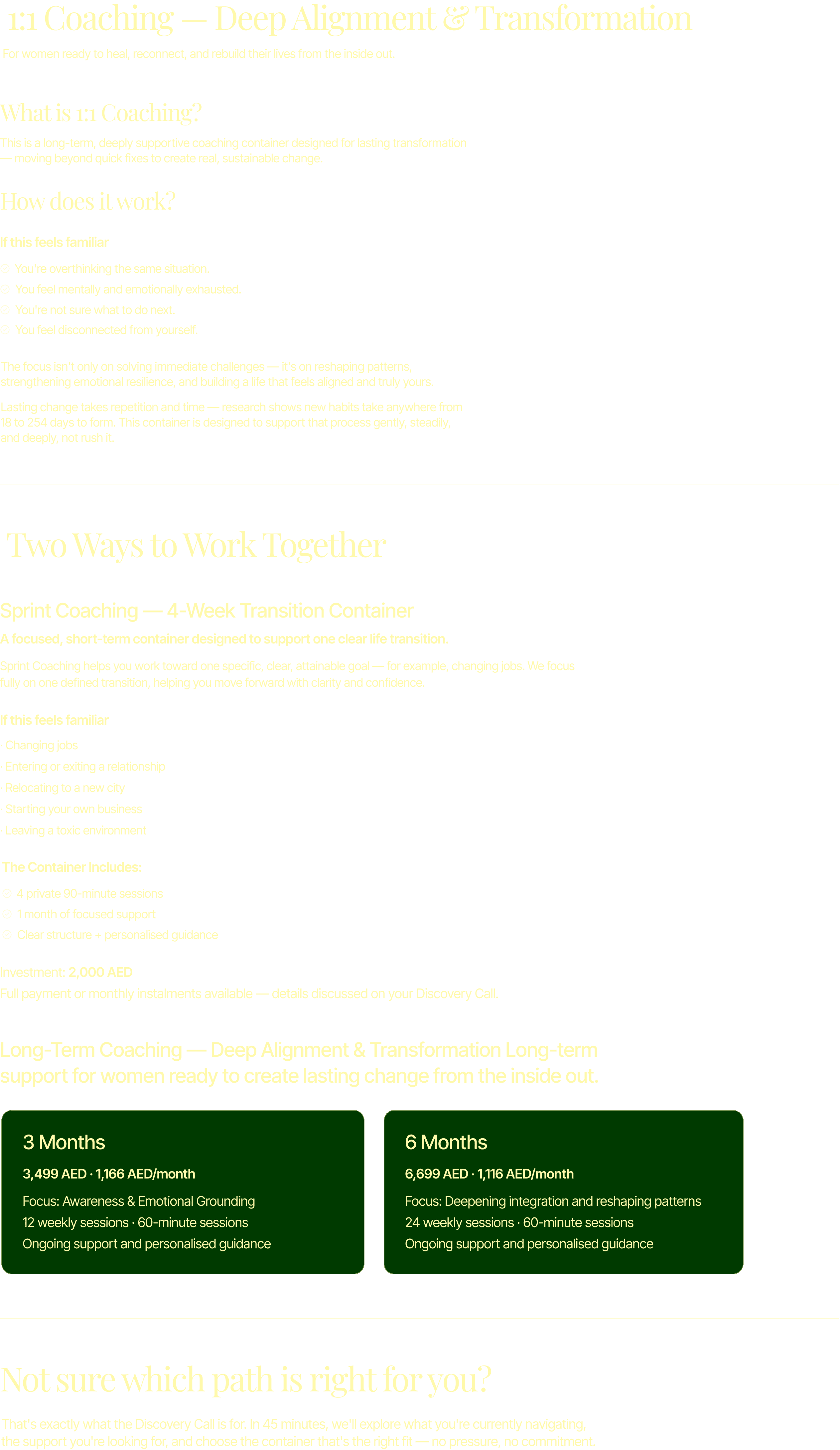 1:1 Coaching Breakdown