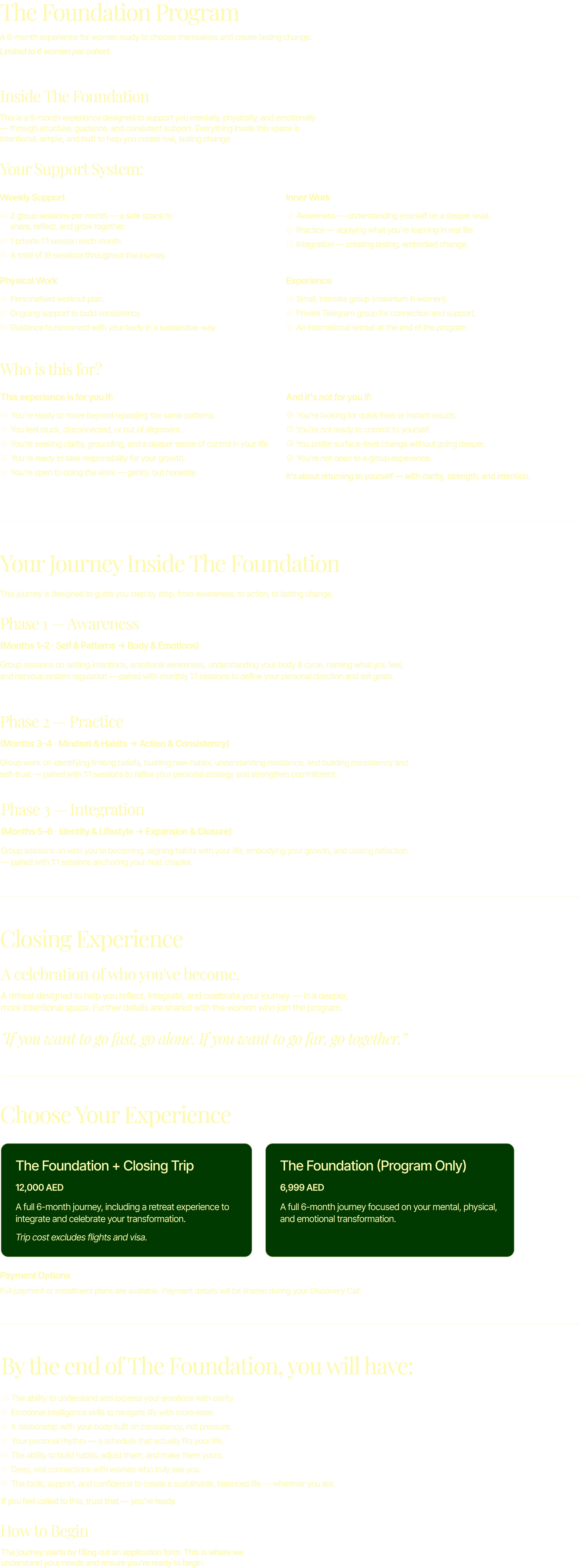 The Foundation Service Breakdown